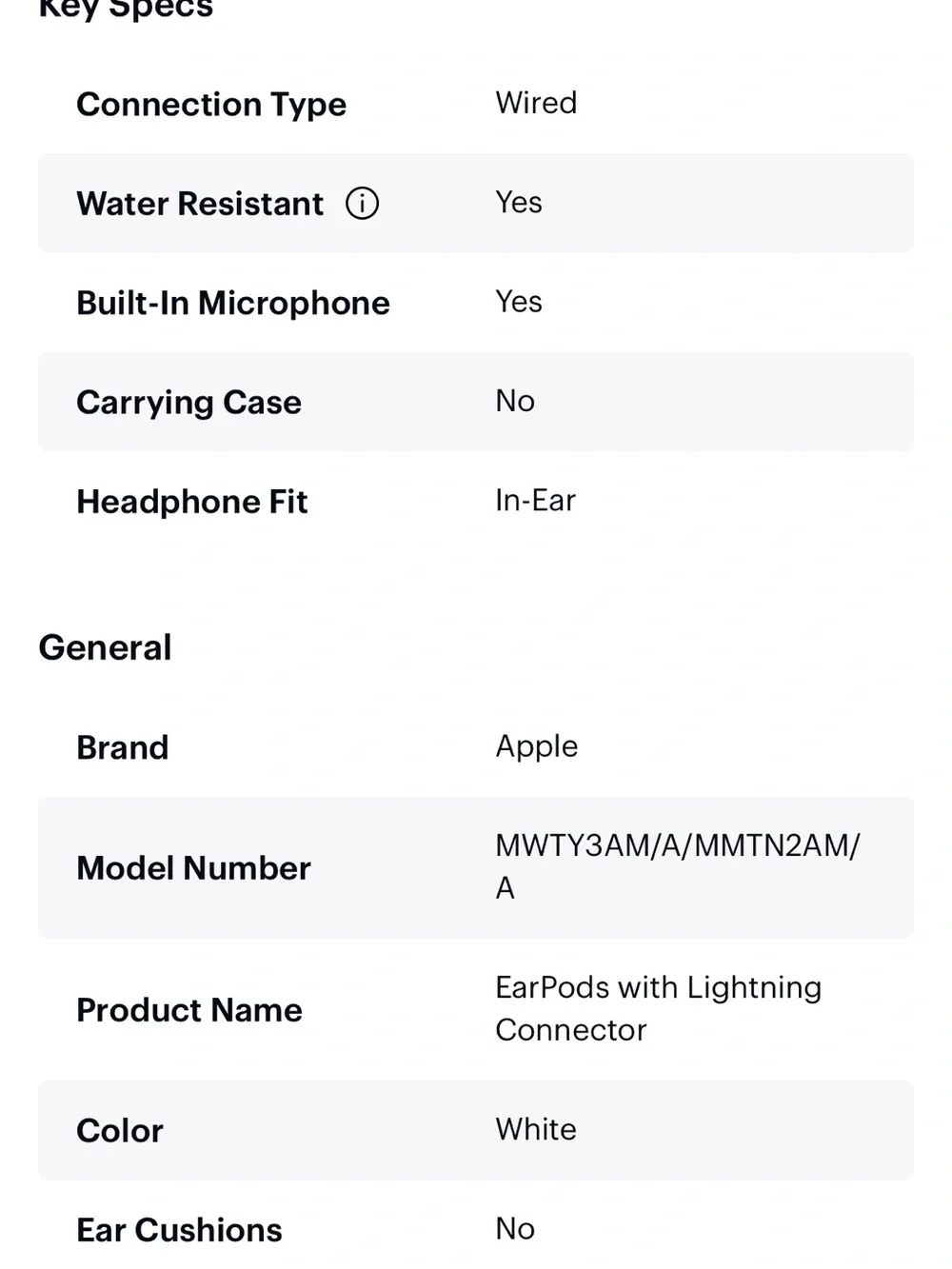 APPLE Lightning EarPods For iPhone 7-14 types/lightning Apple products headphone